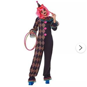 Spirit Adult Neon Clown Jumpsuit Costume